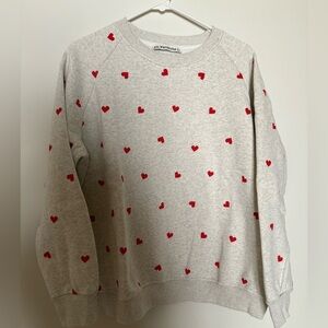 Wild Fable Gray Sweatshirt with Red Hearts